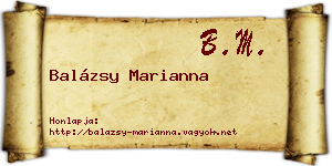Balázsy Marianna névjegykártya